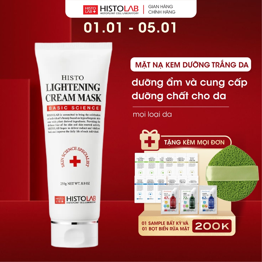  Mặt nạ kem dưỡng trắng da Lightening Cream Mask HISTOLAB 250g 