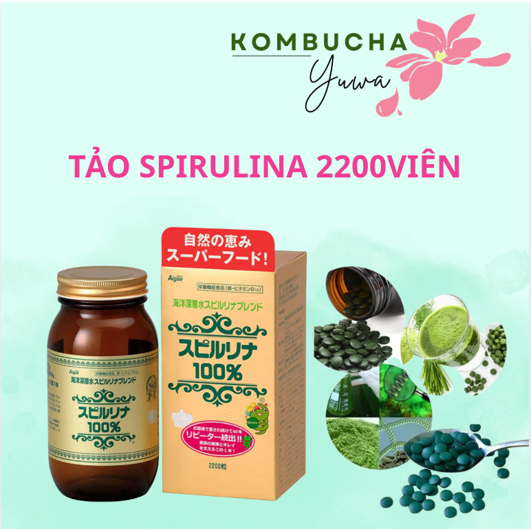 🌿 TẢO XOẮN SPIRULINA NHẬT BẢN  (HỘP 2200 VIÊN) 🌿 Siêu thực phẩm xanh cho cả gia đình!