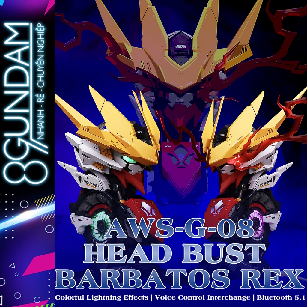 [SẰP VỀ] Mô Hình Lắp Ráp Head Bust Barbatos Lupus Rex (tặng led, effect, decal nước)