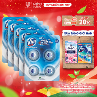 Combo 5 VỈ Viên Thả Vệ Sinh Bồn Cầu Vim | Sạch Khuẩn Sáng Bóng đến 1600 Lần Xả  3x180g vỉ  
