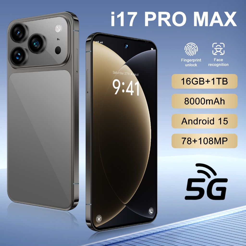 【COD】i17 Pro Max điện thoại thông minh 6.9inch HD đt Đài FM 8G/256GB điện thoại rẻ cho học sinh 3G/4