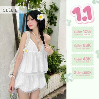  Set áo cúp ngực lưới và chân váy dáng bí 2 lớp | ROSA SET - CLÉLIE 