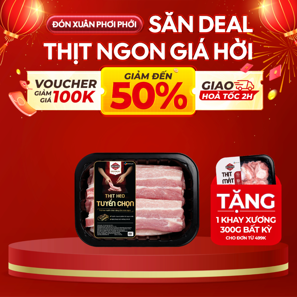 CẬN DATE (HSD từ 1 đến 2 ngày) - Ba rọi rút sườn BBQ Meat Master (400g/khay)