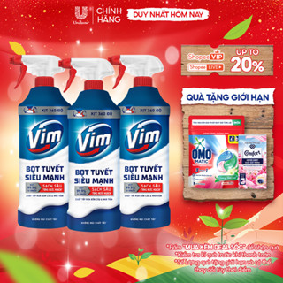  Combo 3 Chai Bọt Tuyết Siêu Mạnh Tẩy Bồn Cầu và Nhà Vệ Sinh Vim | Diệt 99,9% Vi Khuẩn  500ml  