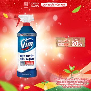  Bọt Tuyết Siêu Mạnh Tẩy Bồn Cầu và Nhà Vệ Sinh Vim | Diệt 99,9% Vi Khuẩn  500ml  