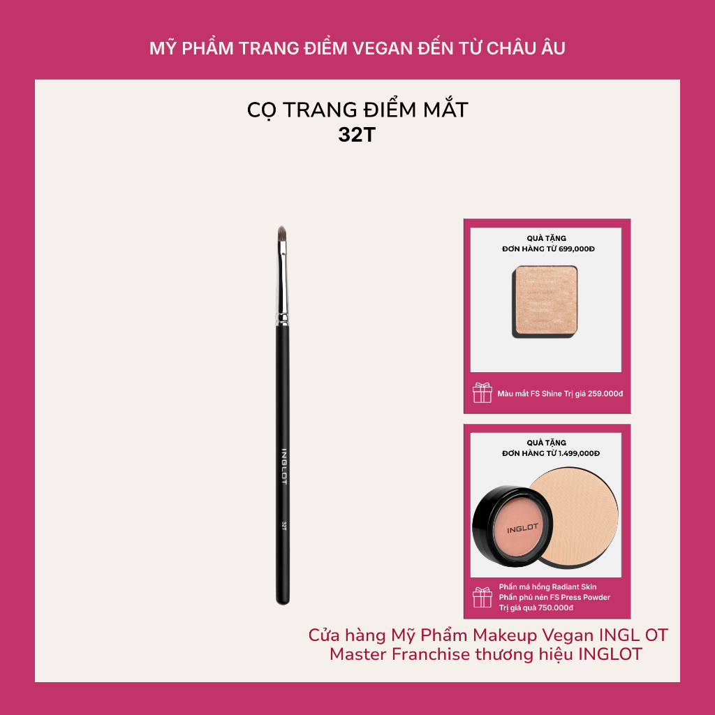 Cọ makeup cọ mắt Inglot Makeup Brush 32T Inglot