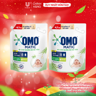  Combo 2 Nước Giặt OMO Matic Cho Quần Áo Bé Yêu 4,1kg túi 