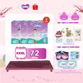  Combo 03 gói tã quần Bobby Siêu Khô Thoáng - 100% Thoáng Khí Jumbo S46 M42 L36 XL32 XXL28 XXXL22 