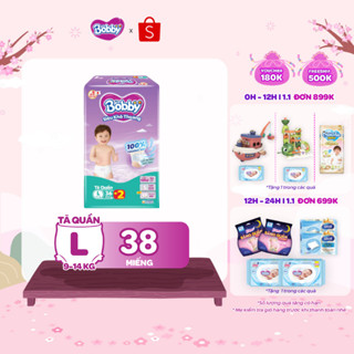   TẶNG MIẾNG NGẪU NHIÊN  Tã quần Bobby Siêu Khô Thoáng - 100% Thoáng Khí Jumbo S46 M42 L36 XL32 XXL28 XXXL22 