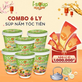   Combo 6 tặng 1 Gift  Súp Nấm Tuyết Tóc Tiên Ăn Liền ISOUP HUUPS! Hũ 10G - Súp Ăn Liền Sấy Thăng Hoa 