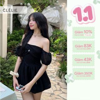  Đầm bí corset đính nơ đá trễ vai ống tay phồng | LILY DRESS - CLÉLIE 