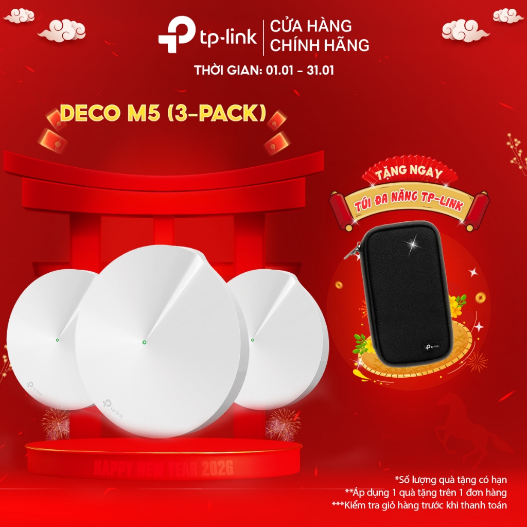 [Hỏa Tốc] Hệ Thống WiFi Mesh TP-Link Deco M5 Chuẩn AC 1300Mbps Dành Cho Gia đình