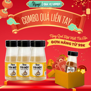  Combo 03 Tỏi bột 70g Gia vị ăn dặm cho bé khử mùi chế biến thức ăn - Gia vị nấu ăn Vipep 