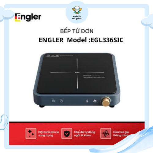 Bếp từ đơn Engler EGL336SIC Công suất 2000W mặt kính pha lê,điều khiển tối giản 10 mức công suất - Nhà Bếp Kim Quỳnh