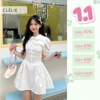   SAM x CLÉLIE  Đầm cổ sen đính nơ đá tay phồng tùng xòe | DORIS DRESS - CLÉLIE 