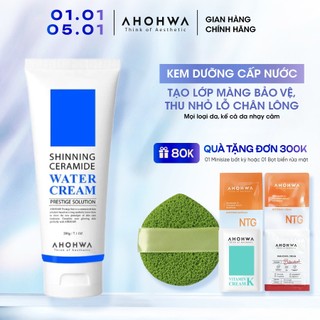  Kem Dưỡng Ẩm Da Mặt AHOHWA Shinning Ceramide Water Cream - Dưỡng Trắng Cấp Ẩm Chống Lão Hoá Làm Dịu Cho Da Khô 