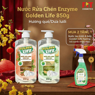  Nước Rửa Chén Enzyme Golden Life Hương Quế & Hương Dưa Lưới Mới 850g - An Toàn Hiệu Quả - Không khô da tay 
