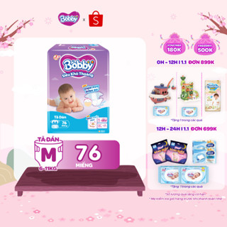  Tã dán Bobby S80 M76 L68 XL62 XXL56 mới- Lõi nén cotton-soft 3mm:S80 