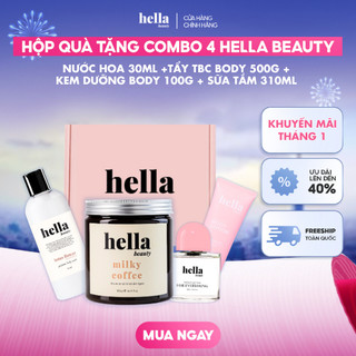  Hộp quà combo 4 Tẩy tế bào chết body 500g + Nước hoa cao cấp 30ml + Kem body 100g + Sữa tắm nước hoa 310ml 