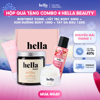  Hộp quà combo 4 Tẩy tế bào chết body 500g + Bodymist hương nước hoa 250ml + Tẩy tế bào chết da đầu 150g + Kem body 100G 