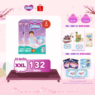   Tặng miếng ngẫu nhiên  Combo 02 gói tã quần Bobby Siêu Khô Thoáng - 100% Thoáng Khí Ultra Jumbo M L XL XXL XXL 