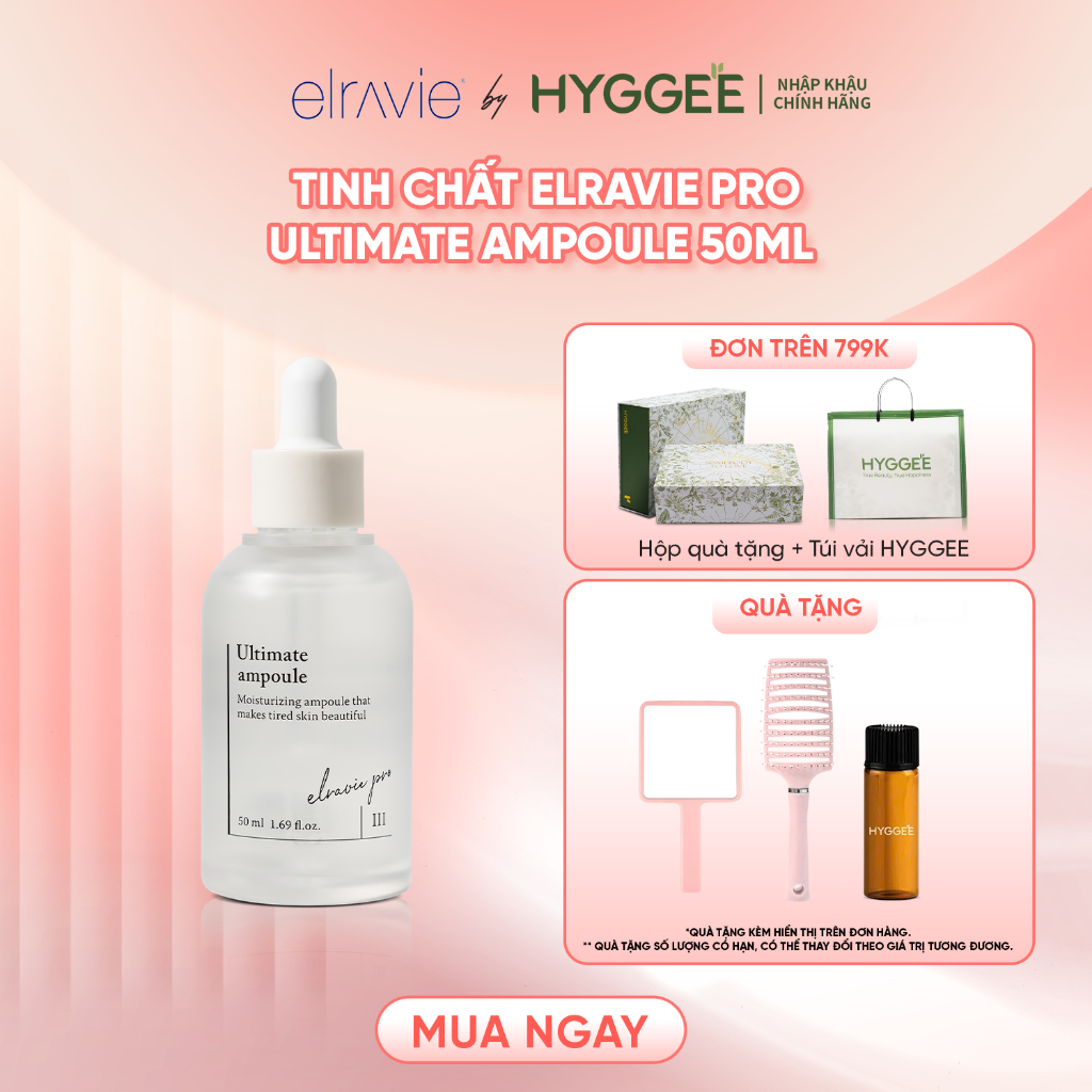 Tinh Chất Cấp Ẩm, Chống Lão Hóa Elravie Pro Ultimate Ampoule 50ml Làm Đầy Nếp Nhăn, Tăng Đàn Hồi Da