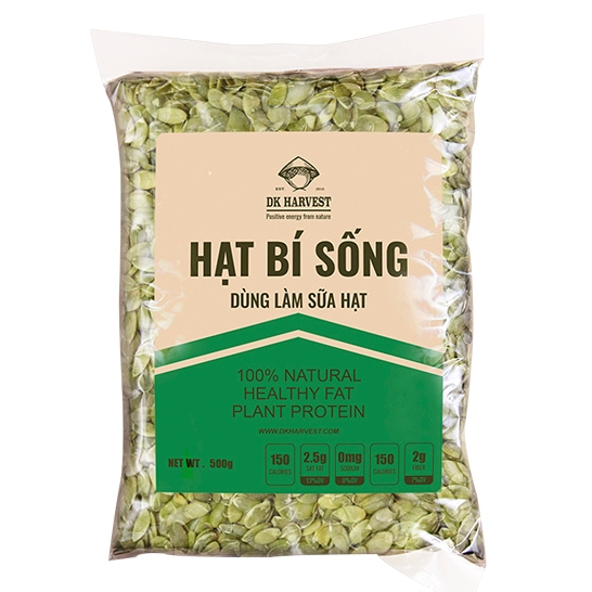 Hạt Bí Xanh Sống DK Harvest 500g/1kg - Hạt Thô Làm Sữa, Làm Bánh, Salad | Giàu Kẽm và Magie Tốt Cho 