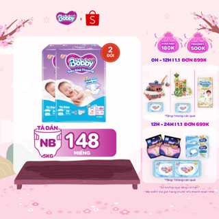  Combo 2 tã dán sơ sinh Bobby NB70 S54 M46 mới- Lõi nén cotton-soft 3mm 