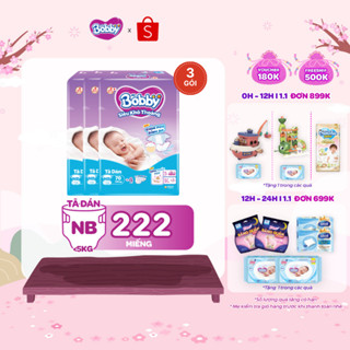  Combo 3 tã dán sơ sinh Bobby NB70 S54 M46 mới- Lõi nén cotton-soft 3mm 