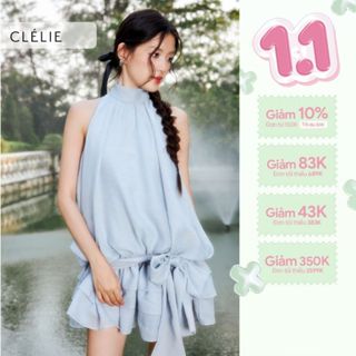  Đầm yếm nữ ngắn rã 3 tầng thắt nơ | ERIN DRESS - CLÉLIE 