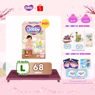   MỚI RA MẮT   TẶNG MIẾNG  Tã quần cao cấp Bobby Organic chăm sóc dịu nhẹ từ thiên nhiên M72+8 L60+8 XL56+8 XXL54+6 