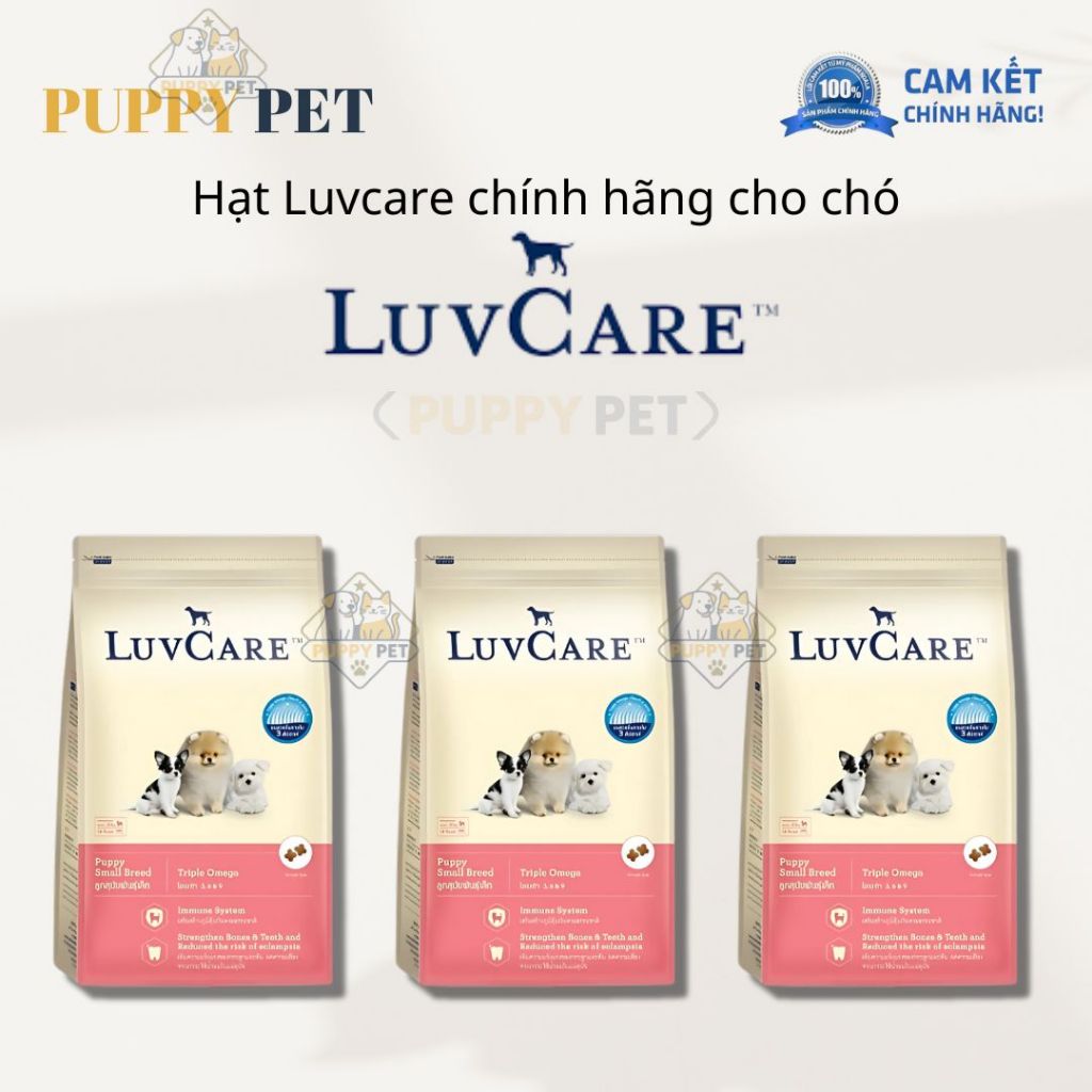 [2kg] Hạt thức ăn cho chó Luvcare - Dành cho chó giống nhỏ - Gói 2kg