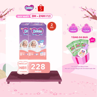   MUA 2 TẶNG 1  Combo 2 gói miếng lót sơ sinh Bobby Newborn 1-108 miếng  - Tặng miếng ngẫu nhiên 