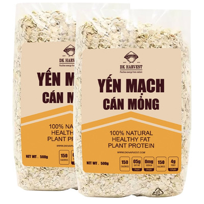 Yến mạch cán dẹt DK Harvest, nhập khẩu Úc, yến mạch cán mỏng 0.9mm, dùng ngâm qua đêm ăn sáng, eatclean