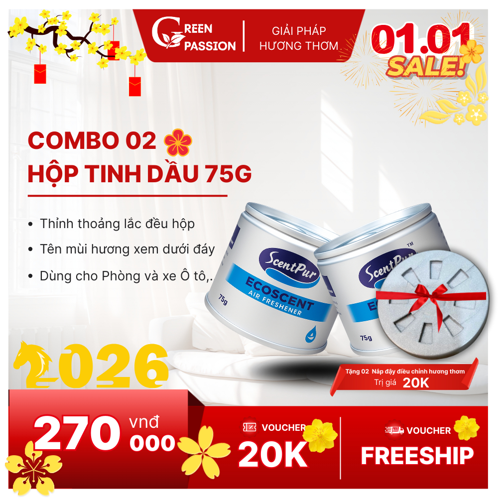 COMBO 2 Hộp ScentPur 75g thơm lâu, thanh lọc không khí - Hương thơm như Khách sạn, Cinema CGV
