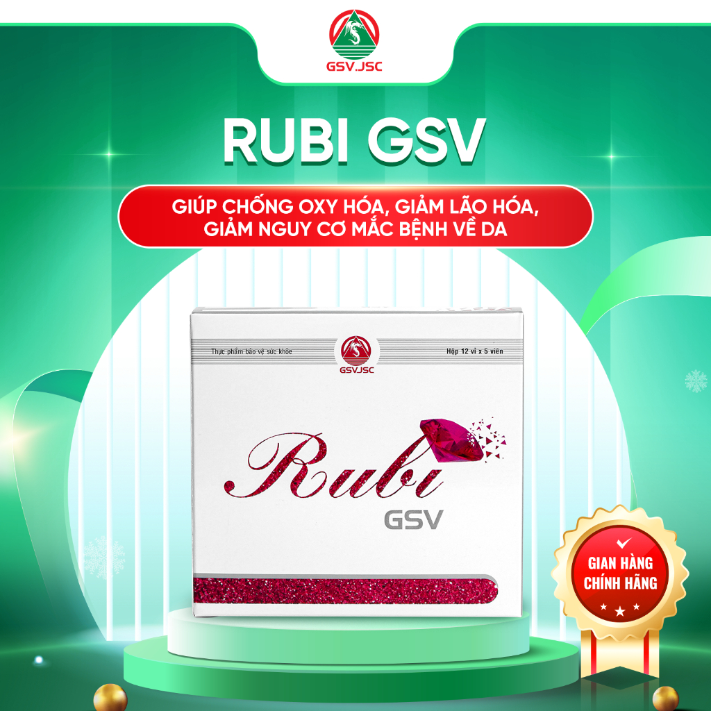 RUBI GSV bổ sung L-Cystine, Vitamin E và dưỡng chất cho da