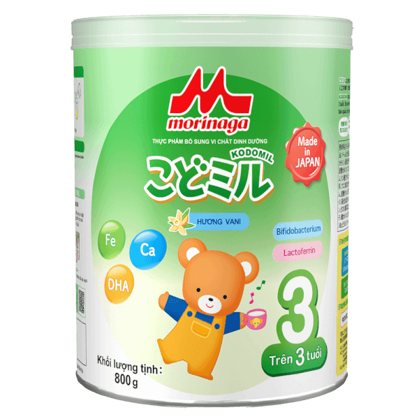 Morinaga số 3 Hương vani (Kodomil), trên 3 tuổi, 800g