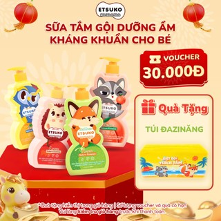  Sữa Tắm Gội Cho Bé ETSUKO 400ml Dưỡng Ẩm Dịu Nhẹ Kháng Khuẩn Bảo Vệ Cho Bé An Toàn Cho Da Nhạy Cảm 