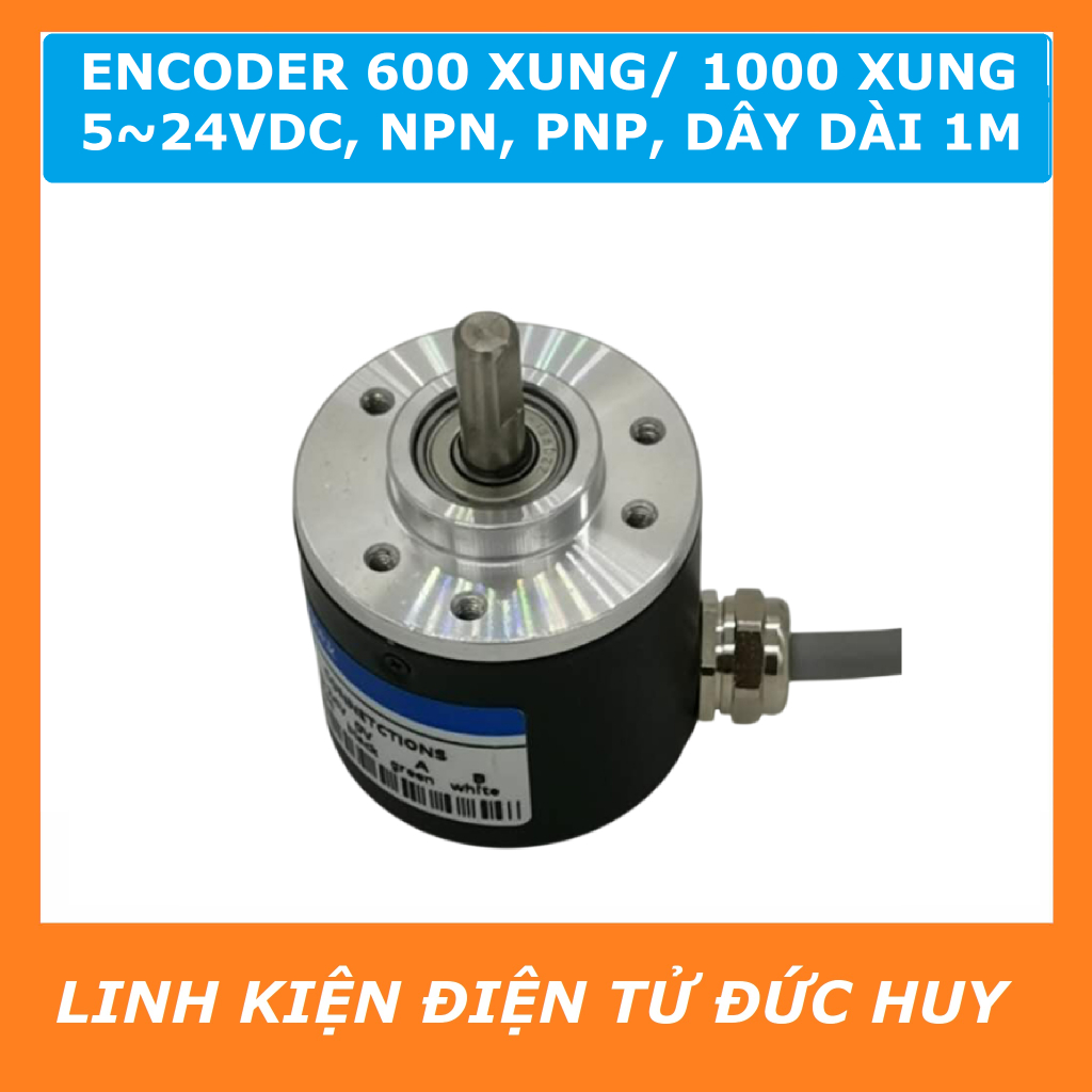 ENCODER 600 XUNG, 1000 XUNG, ĐIỆN ÁP 5-24VDC, NPN PNP, 2 XUNG A B