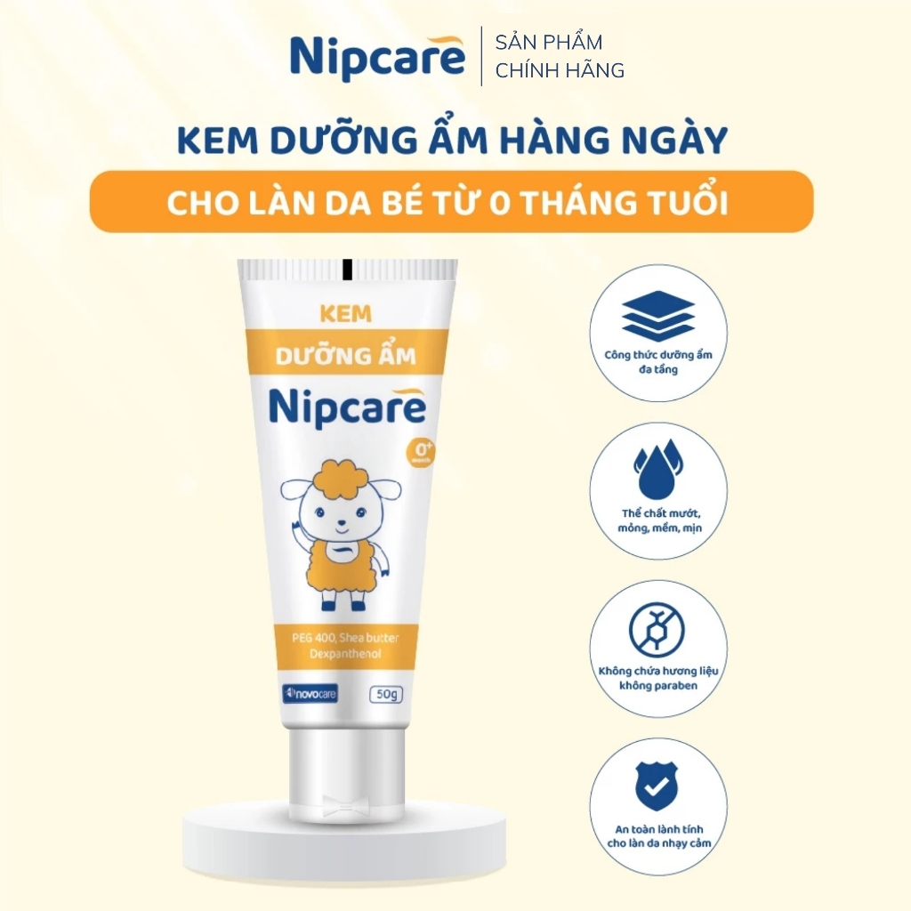 Kem Dưỡng Ẩm Nipcare Cho Bé Da Khô, Da Nhạy Cảm - Tuýp 60g