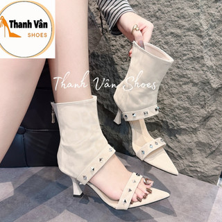 Bốt mũi nhọn phối đinh cao 5 phân (D0408)