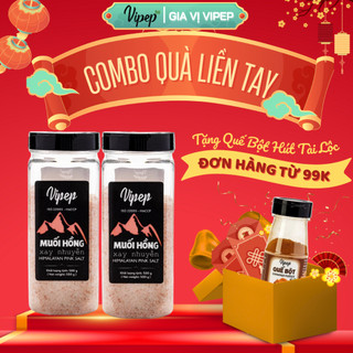  Combo Muối Hồng Hymalaya Vipep muối mỏ gia vị nấu ăn chăm sóc cơ thể ngâm chân - Gia vị Vipep 