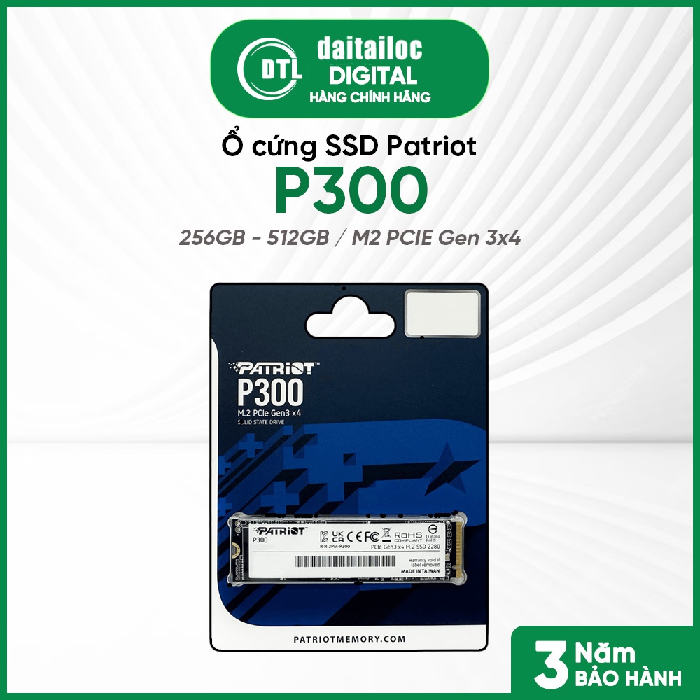 Ổ cứng SSD Patriot P300 256GB 512GB M2 PCIE Gen 3x4 I Chính hãng I Bảo hành 36 tháng