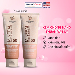  Kem chống nắng vật lý Australian Gold Botanical từ thực vật Úc chống nắng nâng tone kiềm dầu da nhạy cảm SPF 50 từ Mỹ 
