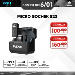  Micro Thu Âm Không Dây GoChek S23 – Kèm Dock Sạc Lọc Tạp Âm Dùng Cho Điện Thoại Máy Tính 