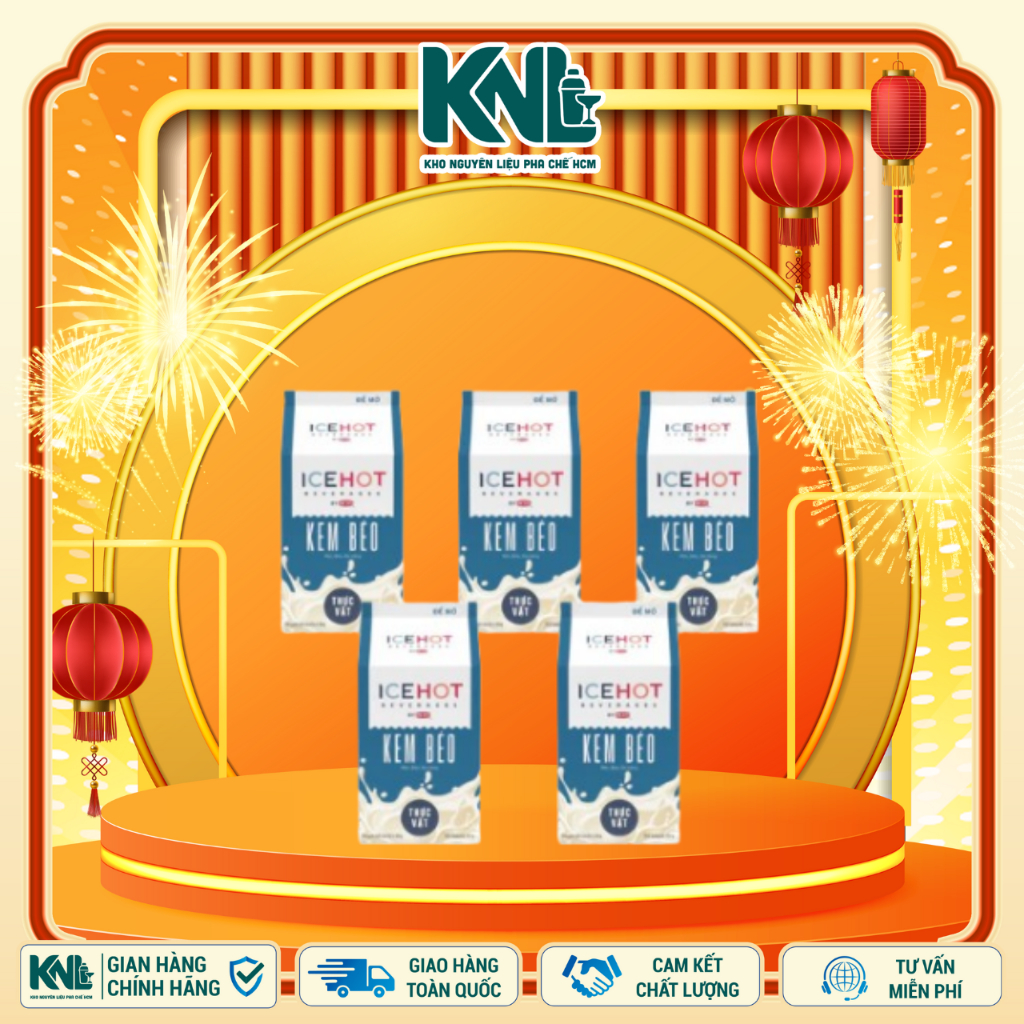 ICEHOT KEM BÉO 454g – Bộ 5 / 10 Hộp & Thùng – Kem Béo Sánh Mịn, Hòa Tan Nhanh