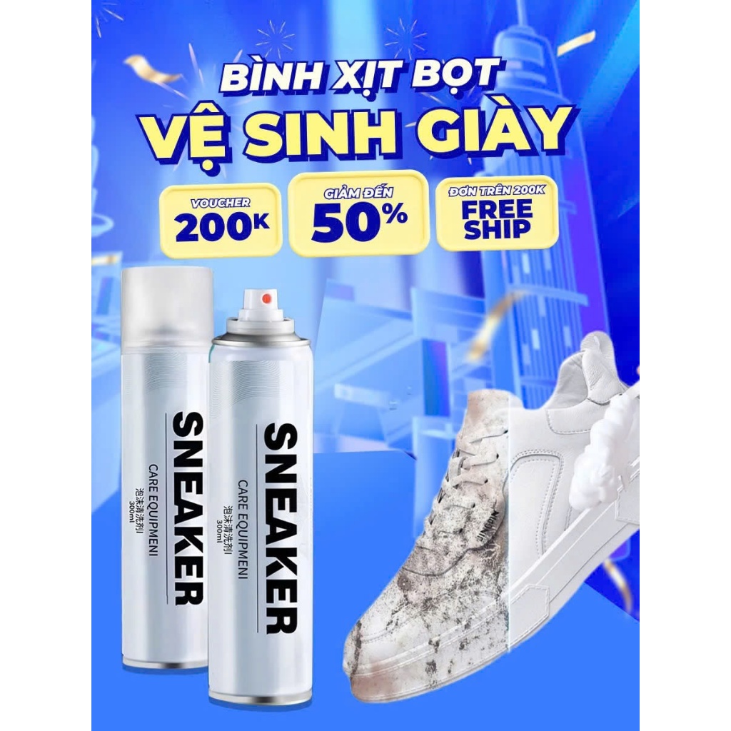 Chai XỊt Bọt Vệ Sinh Giày Sneaker Geto Aikomi 300ml