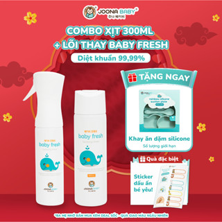  Combo Xịt đa năng giúp khử khuẩn khử mùi Baby Fresh 300ml và Lõi thay thế 300ml - JOONA BABY  Tặng khay ăn dặm  