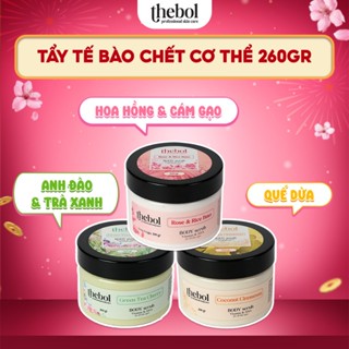  COMBO 3 Hủ Tẩy Tế Bào Chết Body THEBOL hương anh đào & trà xanh dưỡng da mềm mịn 260gr 