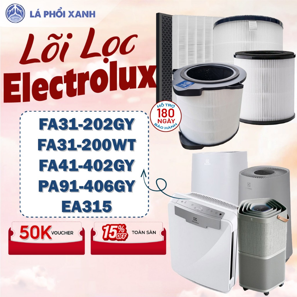 Lõi lọc không khí Electrolux FA31 FA41 PA91-406GY EP32-25UGA EP53-46GA, màng lọc electrolux EAC315